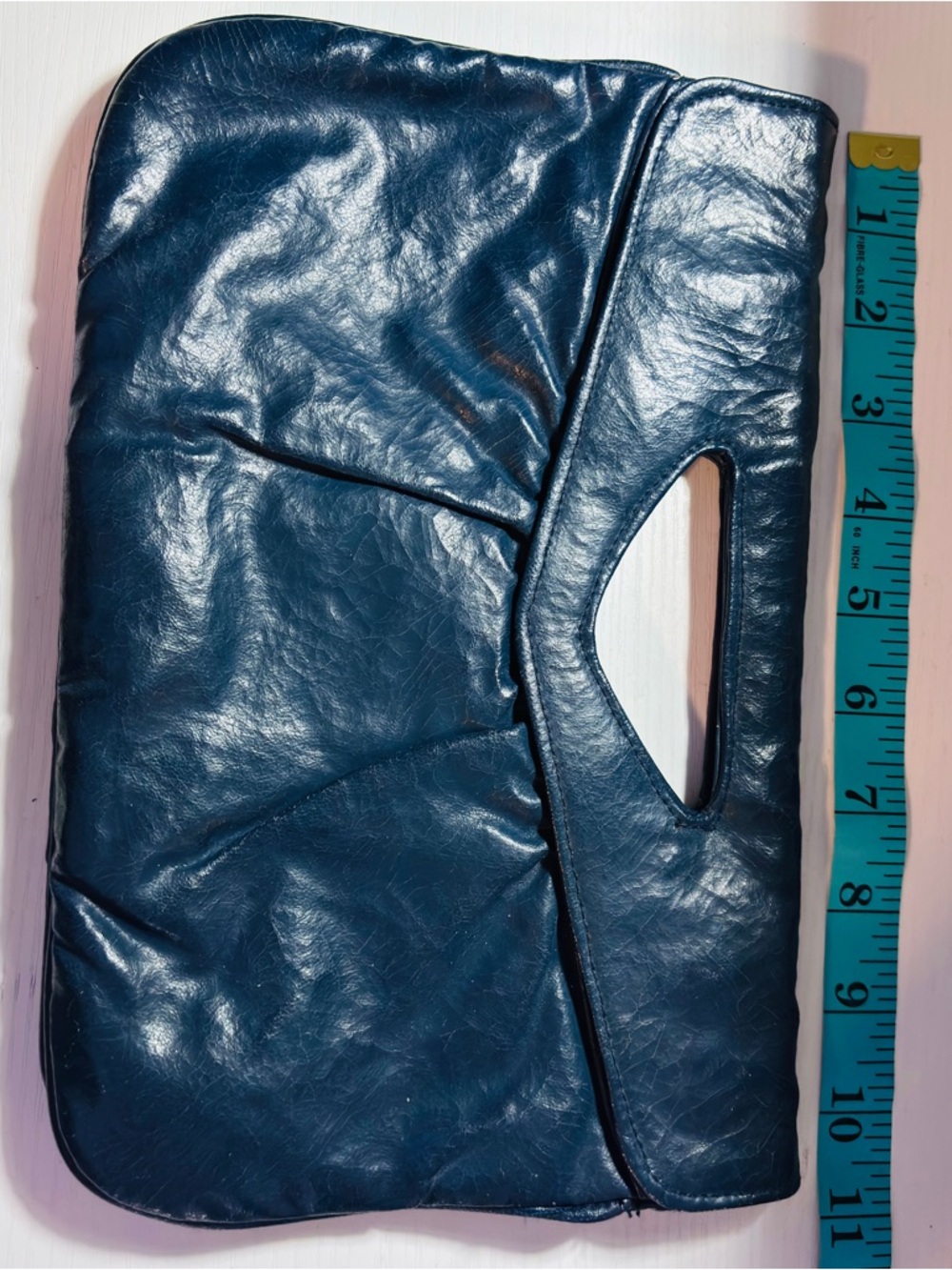 VINTAGE 70s 80s Navy Blue Convertible Clutch Crossbody Bag - Picture 3 of 4